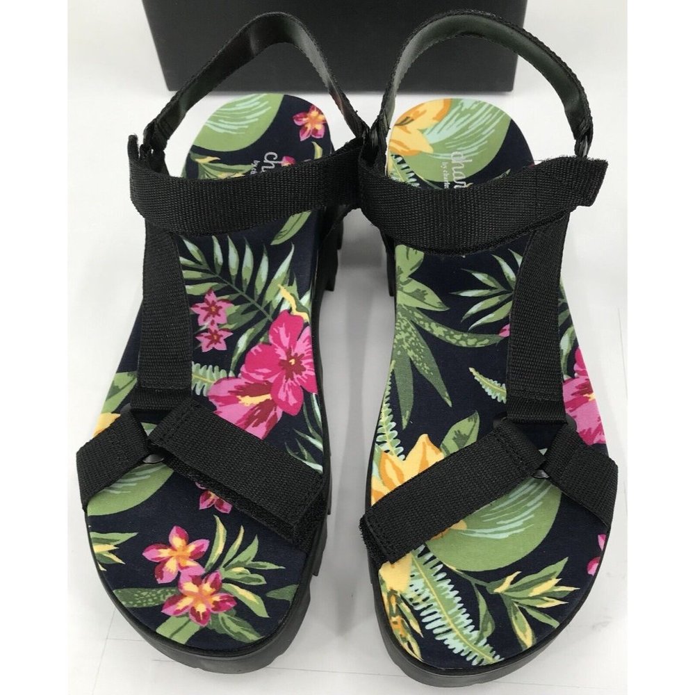 Charles by Charles David Womens Zambo Sport Sandal Black Wedge Heel 11 NEW